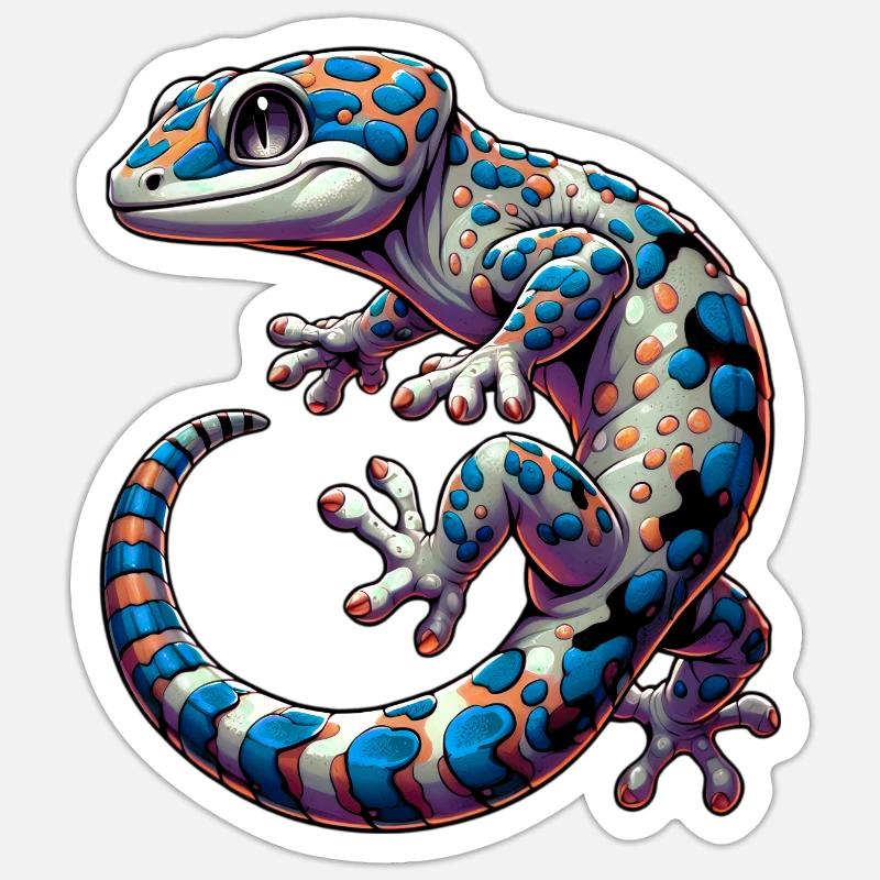 Gecko - Sticker taille S (10 x 10 cm) - blanc mat
