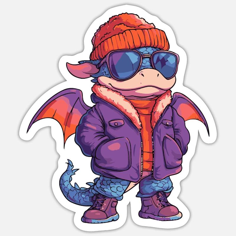 Dragon Winter Comic - Sticker size S (10 x 10 cm) - white matte