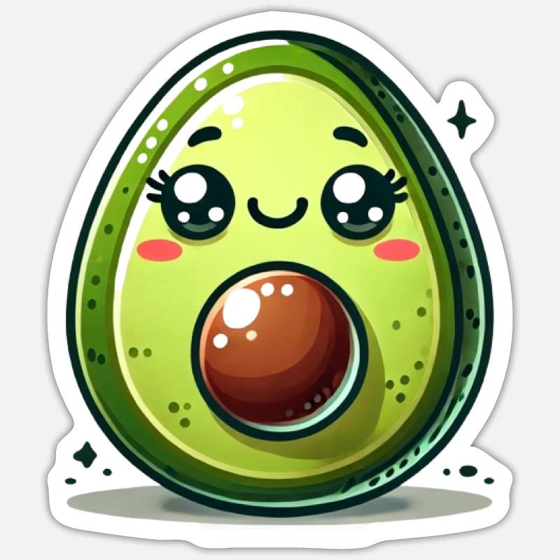 Avocado Comic - Sticker Größe S (10 x 10 cm) - Mattweiß