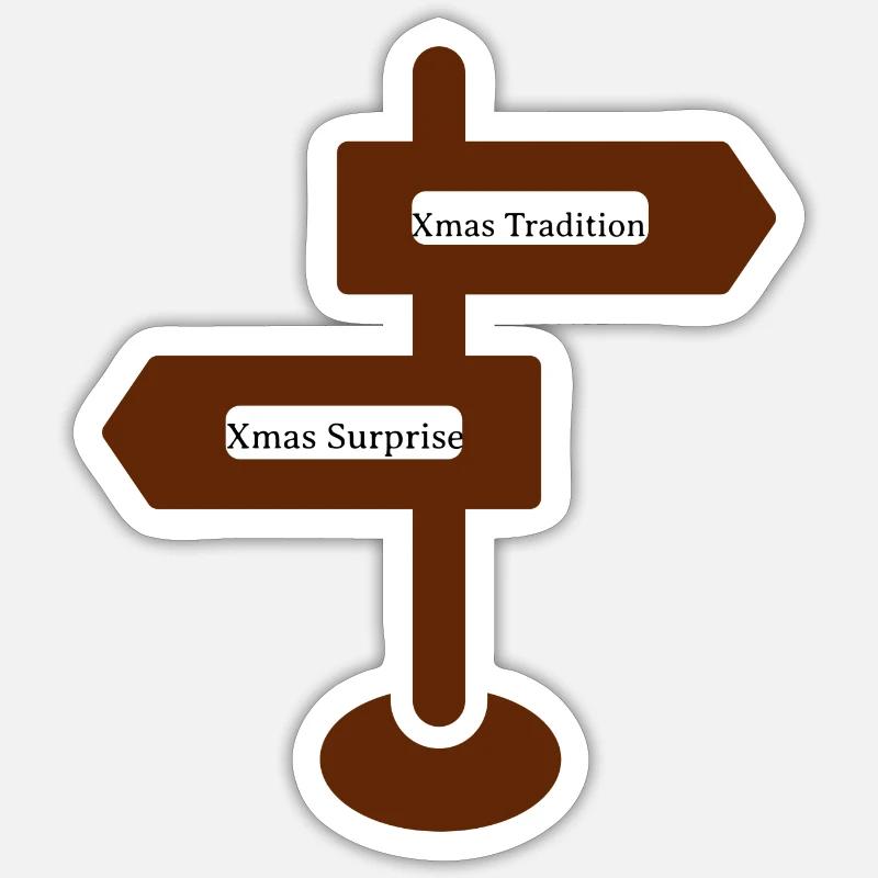 xmas tradition surprise designs - Sticker taille S (10 x 10 cm) - blanc mat