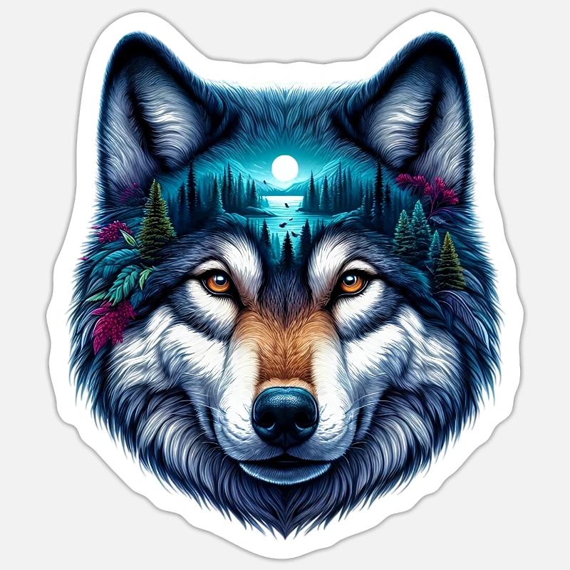 Wolf - Sticker size S (10 x 10 cm) - white matte