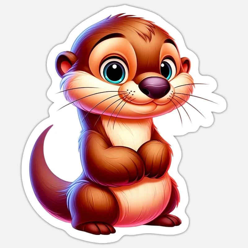 Otter - Sticker size S (10 x 10 cm) - white matte
