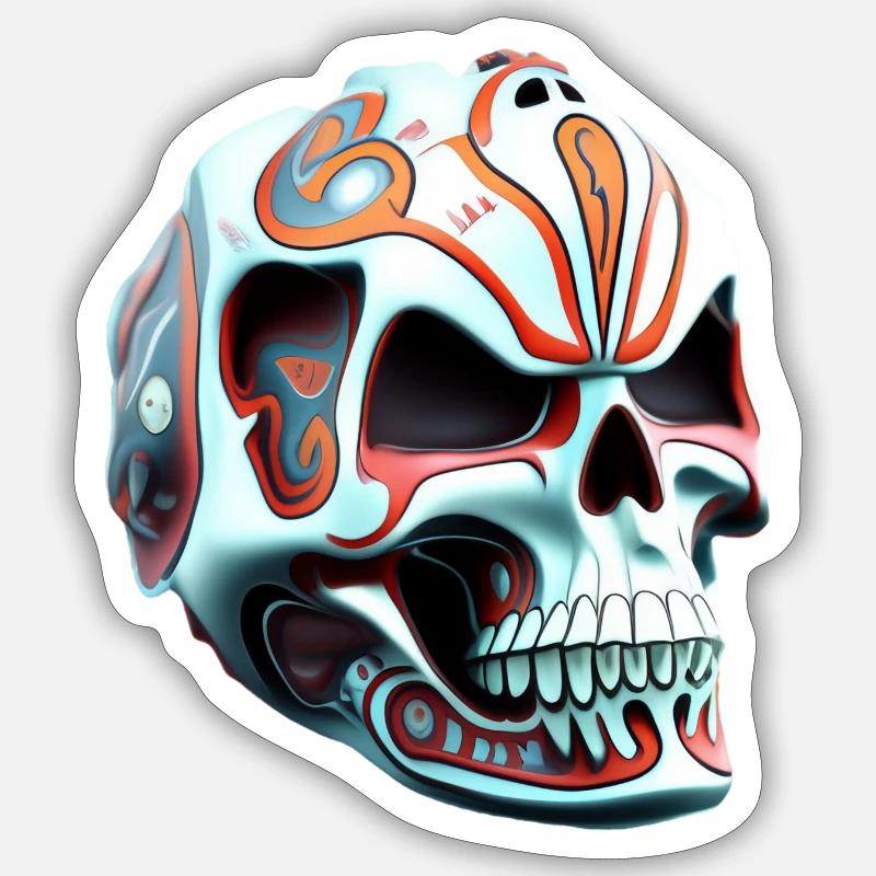 Skull no. 1 - Sticker size S (10 x 10 cm) - white matte
