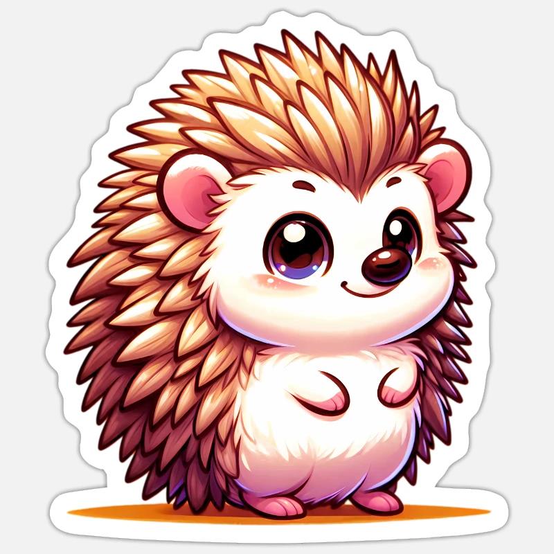 Igel - Sticker Größe S (10 x 10 cm) - Mattweiß