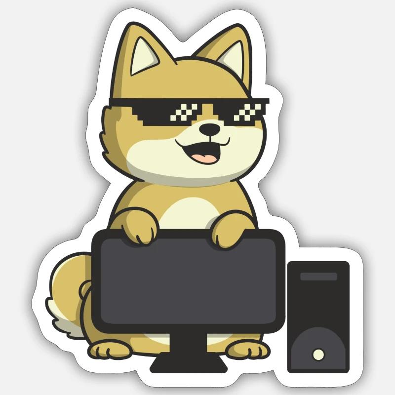 Magic Degen - Computer - Sticker Größe S (10 x 10 cm) - Mattweiß
