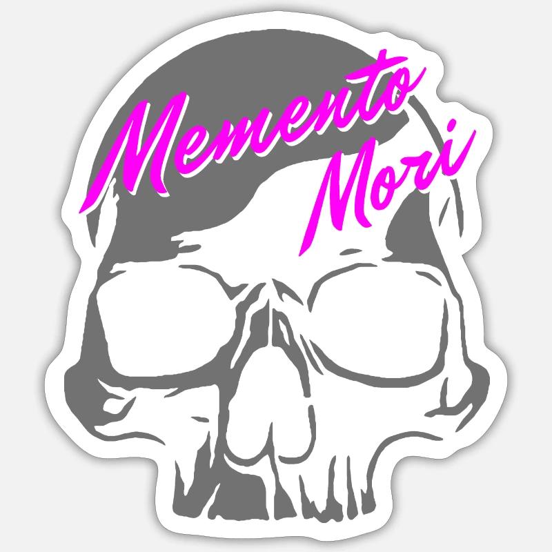 Schädel - Memento Mori - Sticker Größe S (10 x 10 cm) - Mattweiß