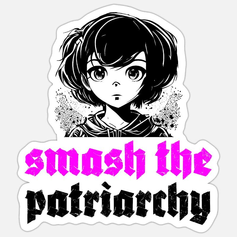 smash the patriarchy - Sticker Größe S (10 x 10 cm) - Mattweiß