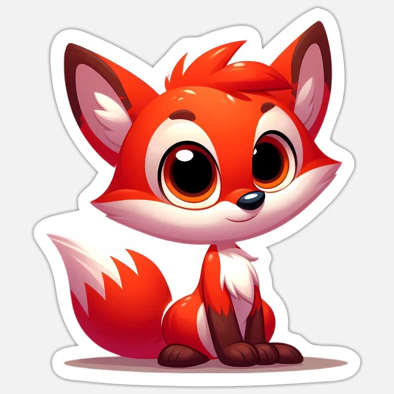 Fuchs - Sticker Größe S (10 x 10 cm) - Mattweiß