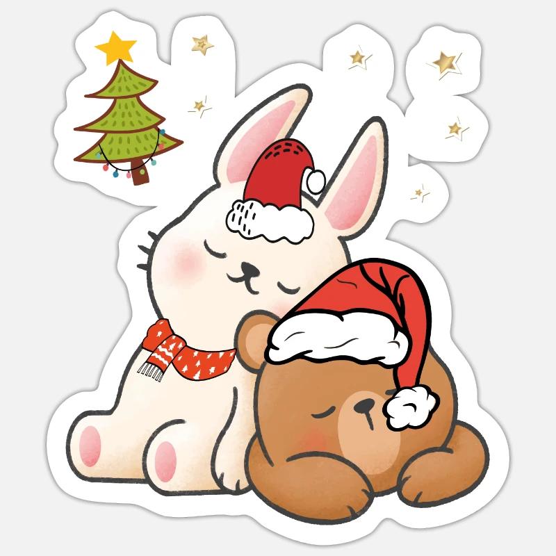 Sapin de Noël - Sticker taille S (10 x 10 cm) - blanc mat