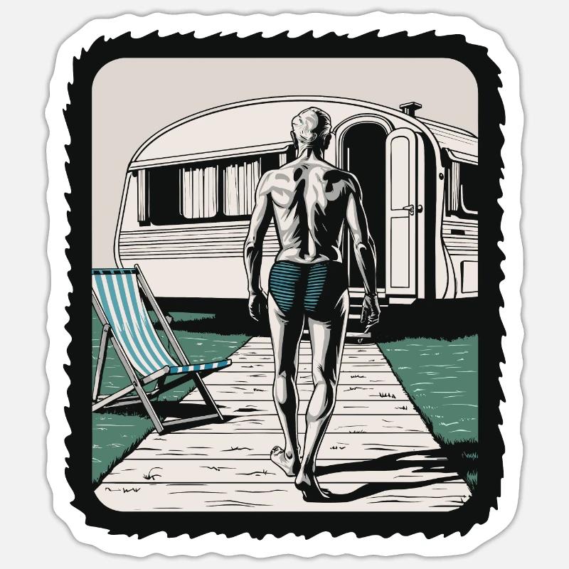 Retraités en vacances - Sticker taille S (10 x 10 cm) - blanc mat