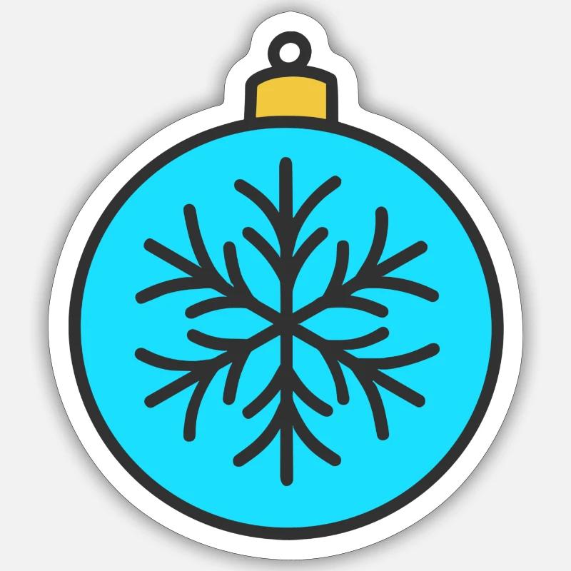 Weihnachtskugel - Sticker Größe S (10 x 10 cm) - Mattweiß
