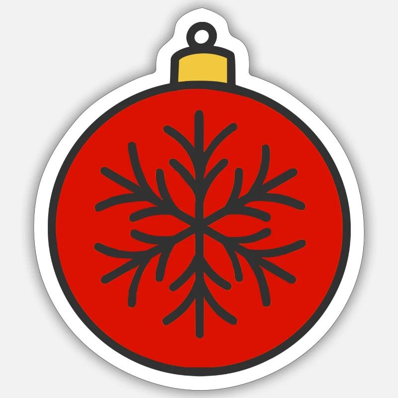 Weihnachtskugel - Sticker Größe S (10 x 10 cm) - Mattweiß