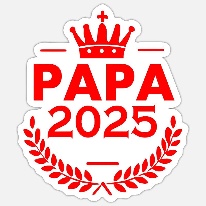Papa 2025 - Sticker Größe S (10 x 10 cm) - Mattweiß