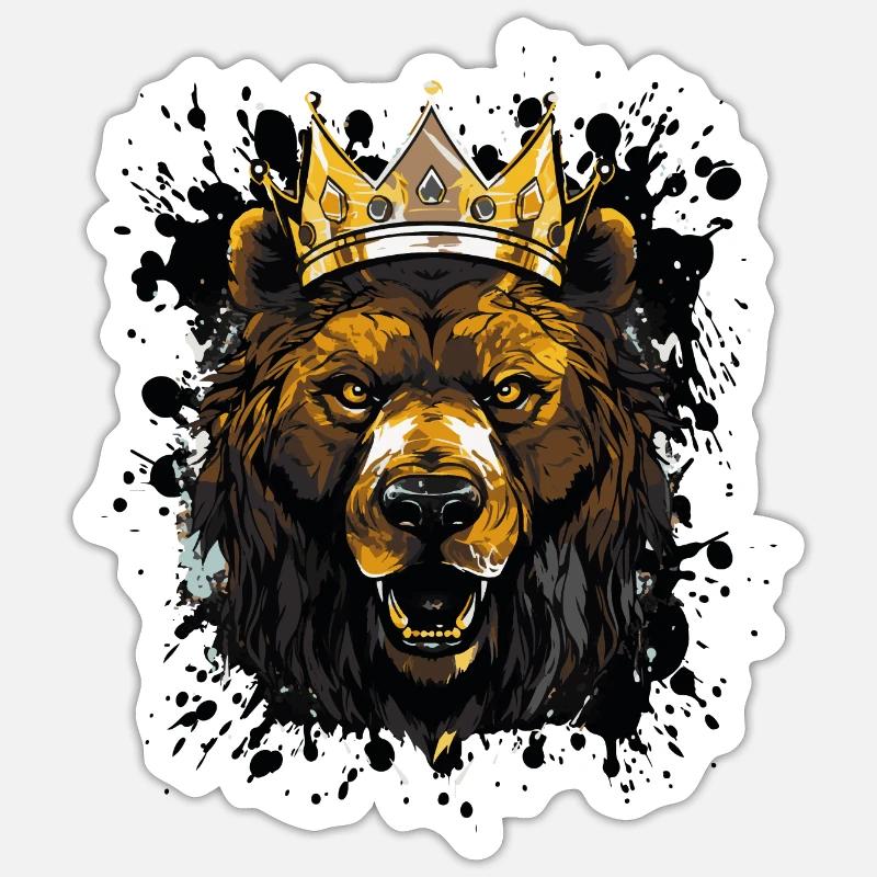 Couronne d’ours - Sticker taille S (10 x 10 cm) - blanc mat