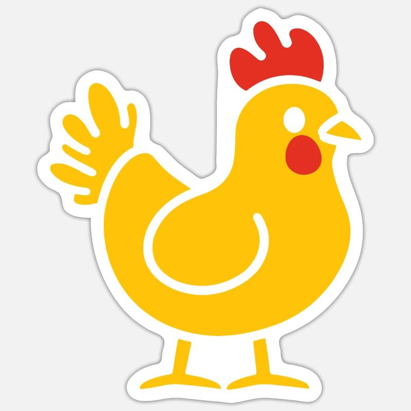 Poulet - Sticker taille S (10 x 10 cm) - blanc mat