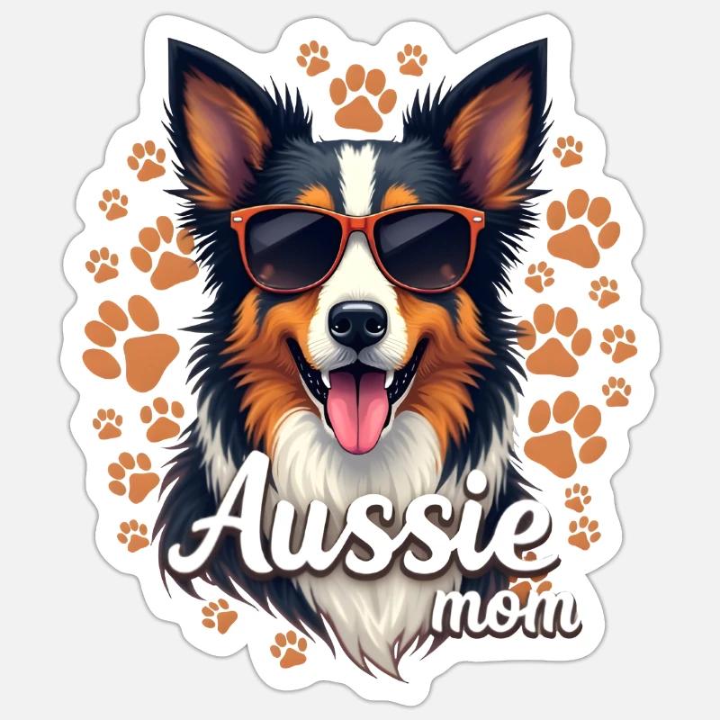 Aussie Mom - Sticker size S (10 x 10 cm) - white matte
