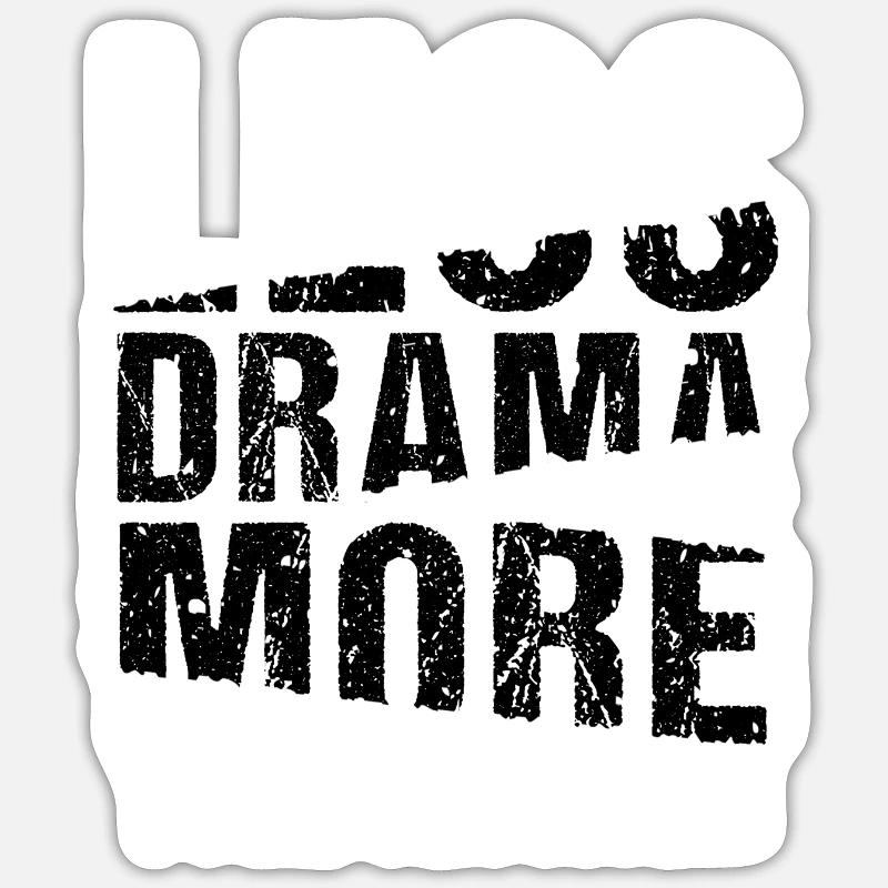 Moins de drame, plus de séances de yoga Déclaration Sticker taille S (10 x 10 cm)