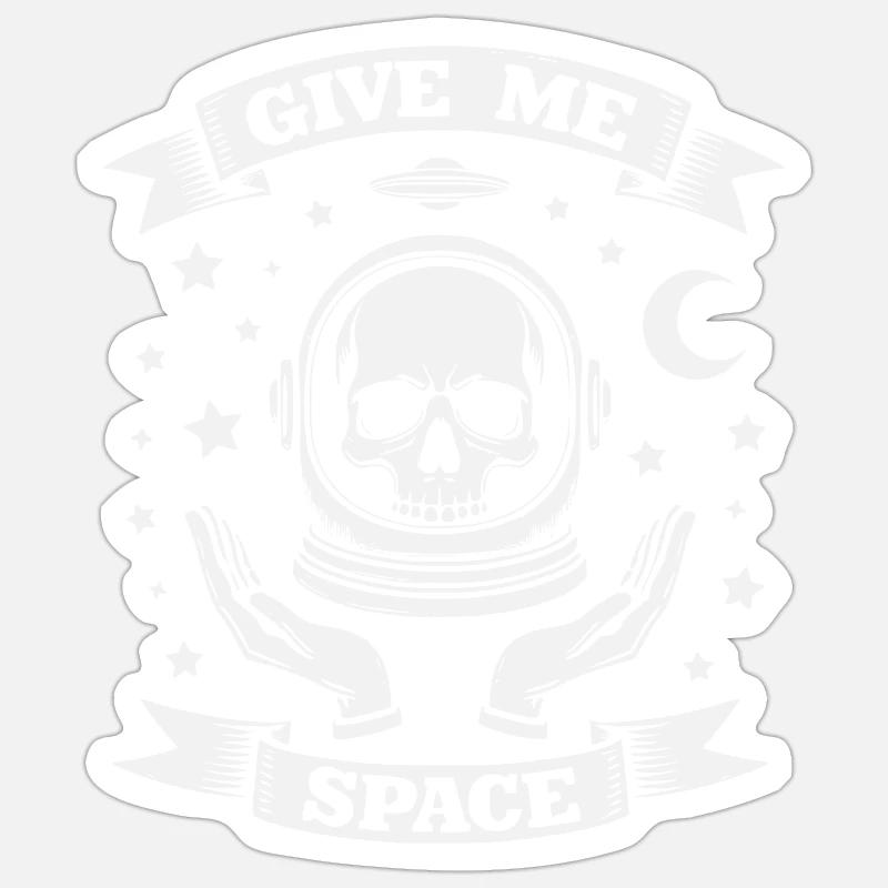 Give me Space - Sticker Größe S (10 x 10 cm) - Mattweiß