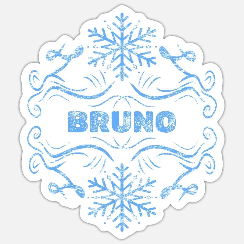 Gift for Bruno - Sticker size S (10 x 10 cm) - white matte