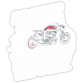 Fun racing design for motorcycle fans - Sticker size S (10 x 10 cm) - white matte - Front