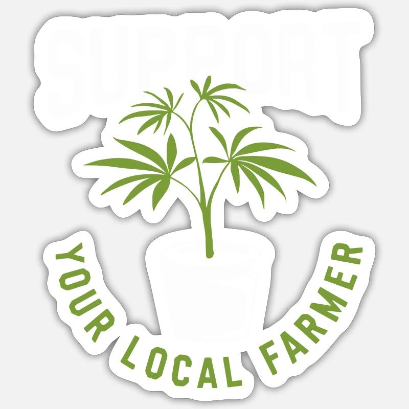 Support Your Local Farmer Cannabis - Sticker size S (10 x 10 cm) - white matte