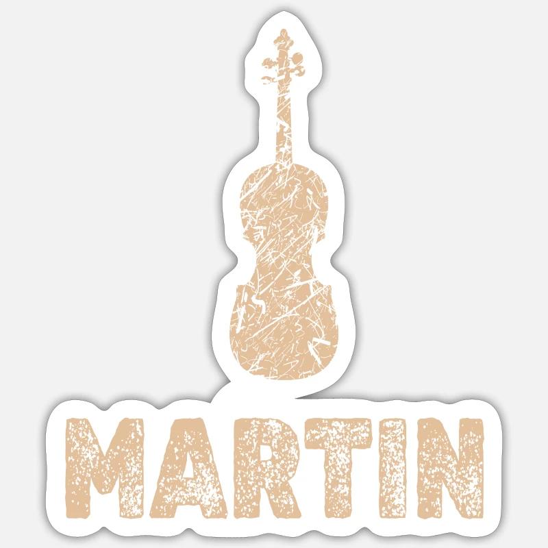 Martin as viola - Sticker size S (10 x 10 cm) - white matte