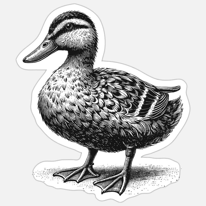 Duck - Sticker size S (10 x 10 cm) - white matte