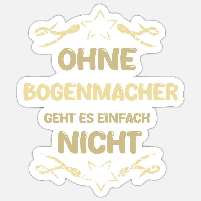 Bogenmacher als Bogenmacher - Sticker Größe S (10 x 10 cm) - Mattweiß