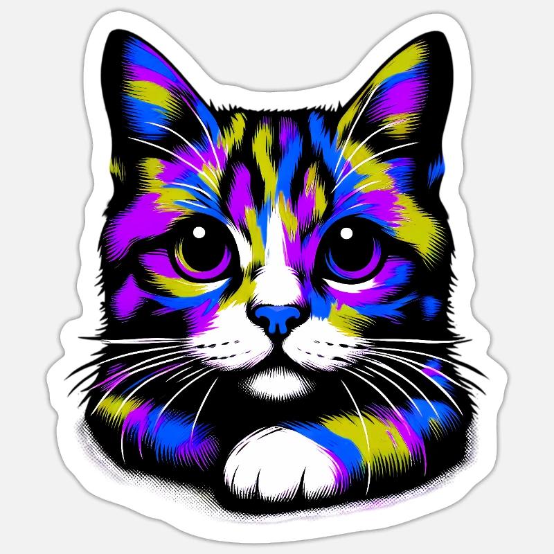 Cat - Sticker size S (10 x 10 cm) - white matte