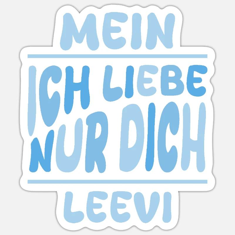 Leevi als Mann - Sticker Größe S (10 x 10 cm) - Mattweiß