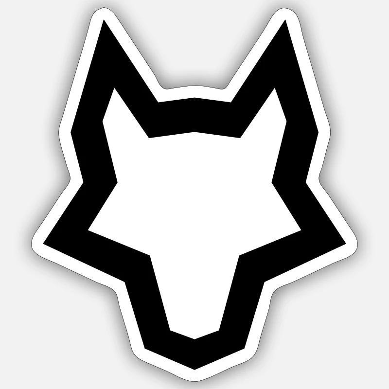 LOGO des Wolfes Sticker Größe S (10 x 10 cm)