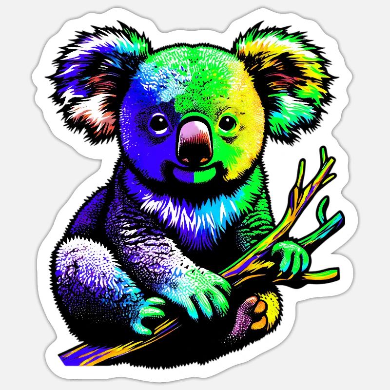 Koala - Sticker Größe S (10 x 10 cm) - Mattweiß