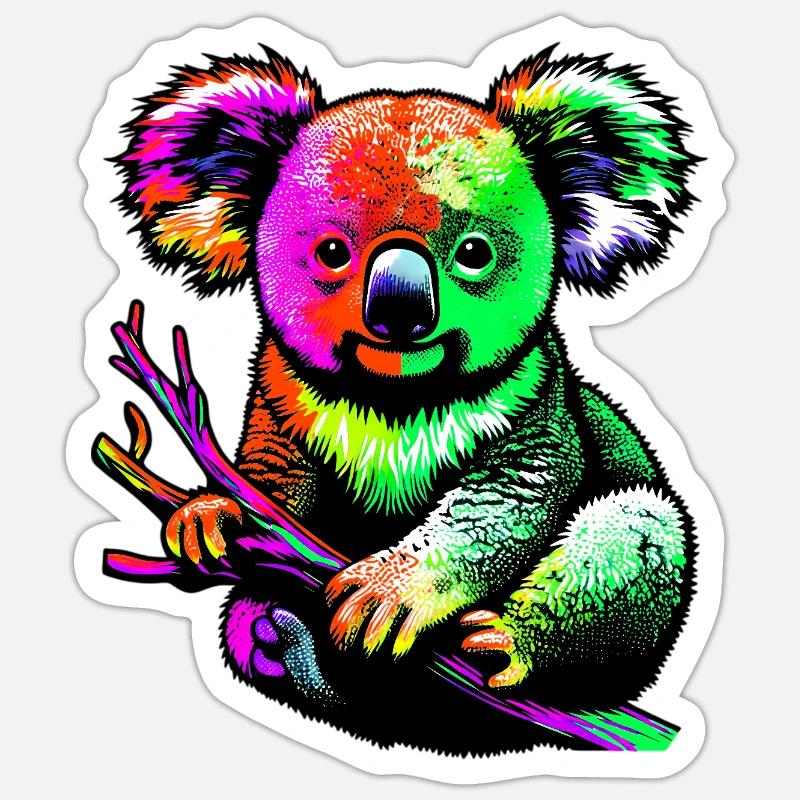 Koala - Sticker Größe S (10 x 10 cm) - Mattweiß