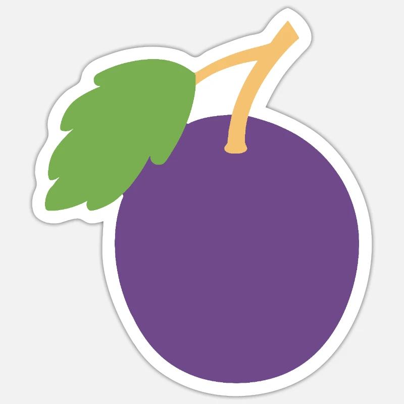 Pflaume - Sticker Größe S (10 x 10 cm) - Mattweiß