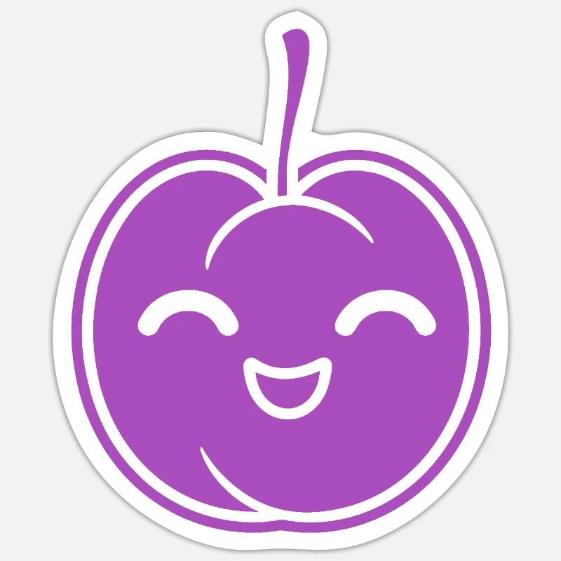 Pflaume - Sticker Größe S (10 x 10 cm) - Mattweiß