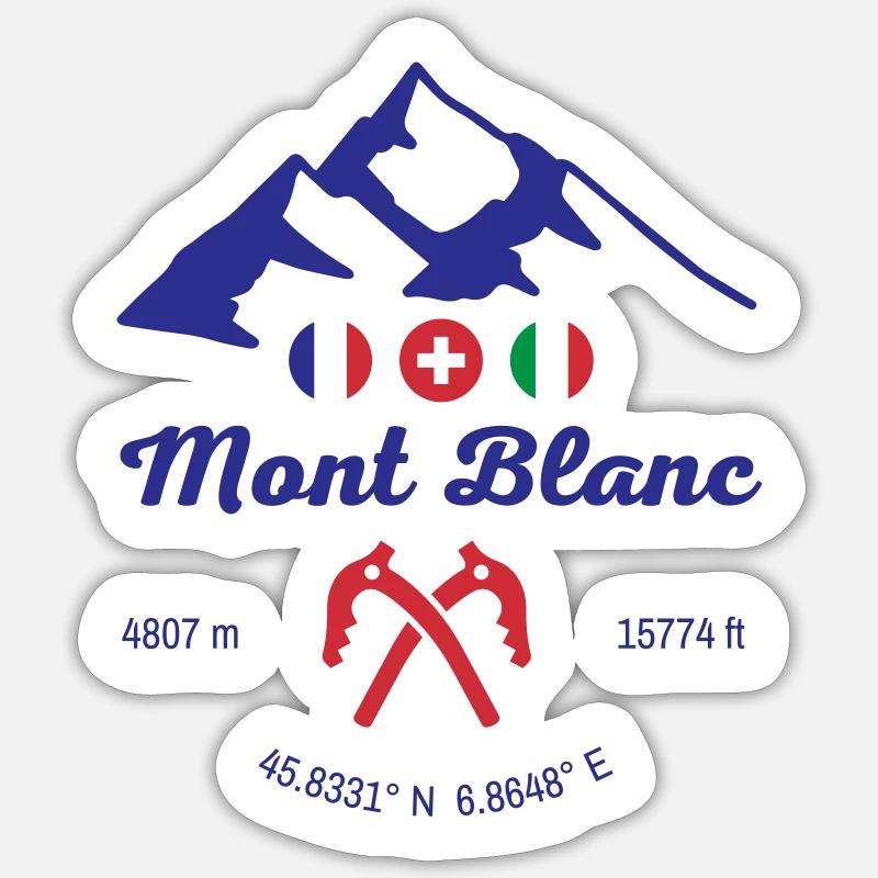 Mont Blanc Alps Highest Mountain - Sticker size S (10 x 10 cm) - white matte
