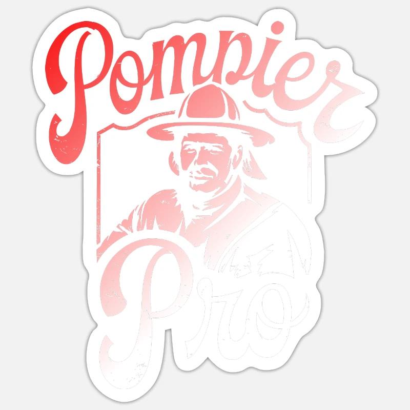 Pompier Pro Sticker taille S (10 x 10 cm)