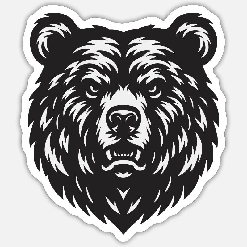 bär - Sticker Größe S (10 x 10 cm) - Mattweiß