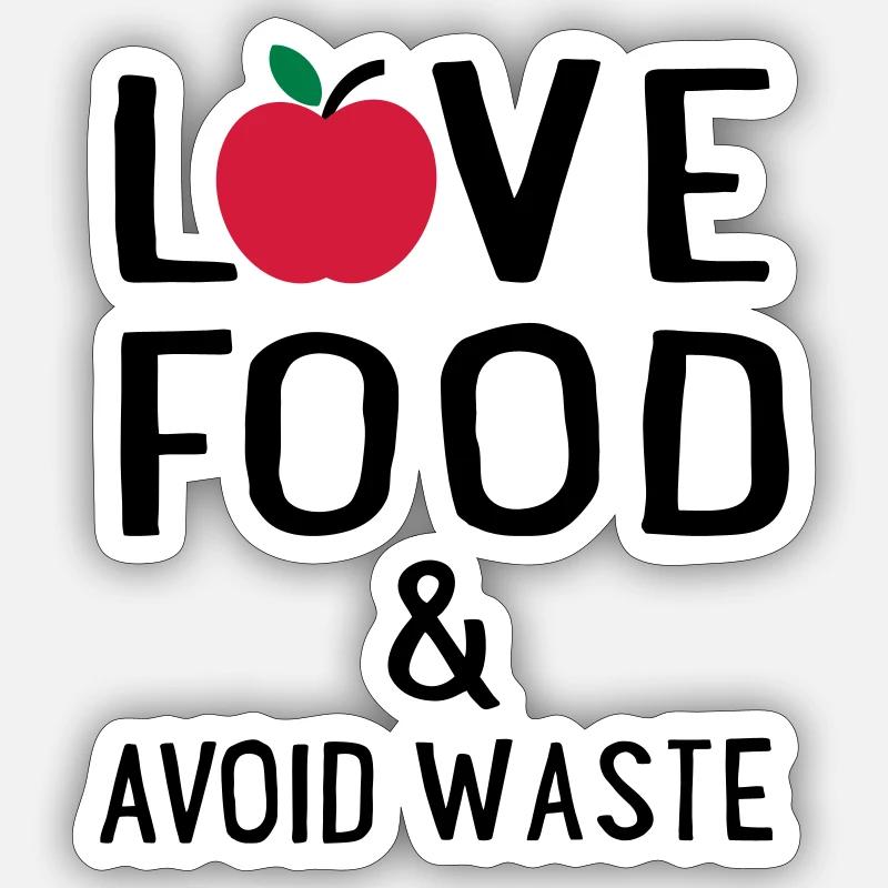 Déchets alimentaires - Sticker taille S (10 x 10 cm) - blanc mat