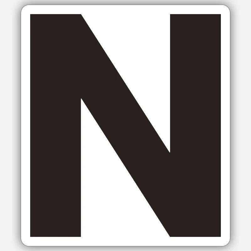 N - Sticker taille S (10 x 10 cm) - blanc mat