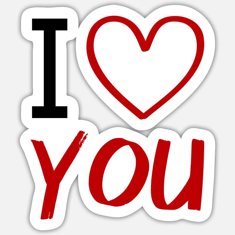 Je t’aime - Sticker taille S (10 x 10 cm) - blanc mat