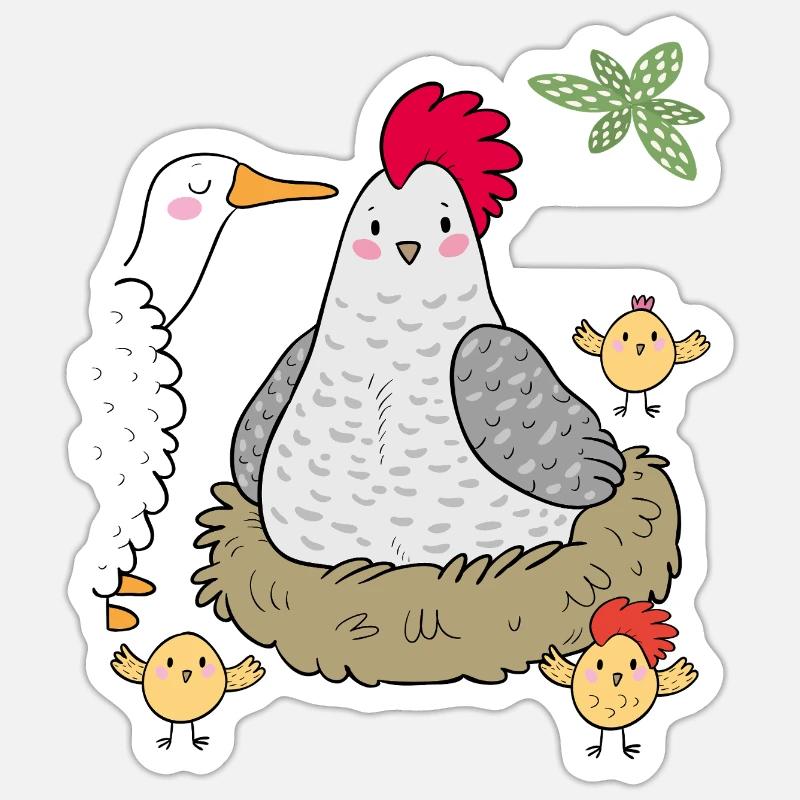 Ferme - Sticker taille S (10 x 10 cm) - blanc mat