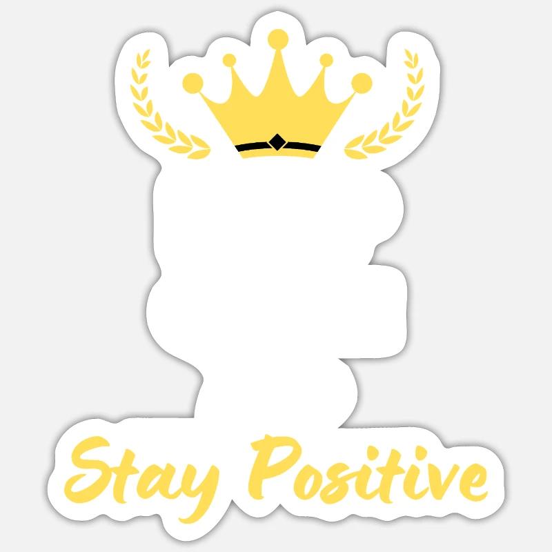 Keep Calm and Stay Positive - Sticker taille S (10 x 10 cm) - blanc mat