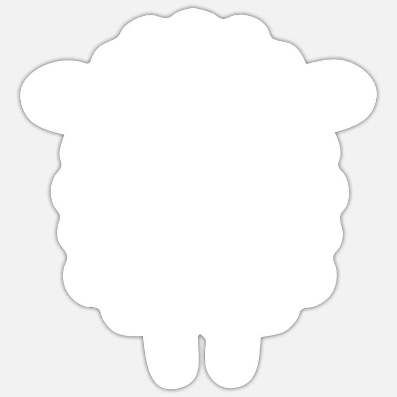 Lamm - Sticker Größe S (10 x 10 cm) - Mattweiß