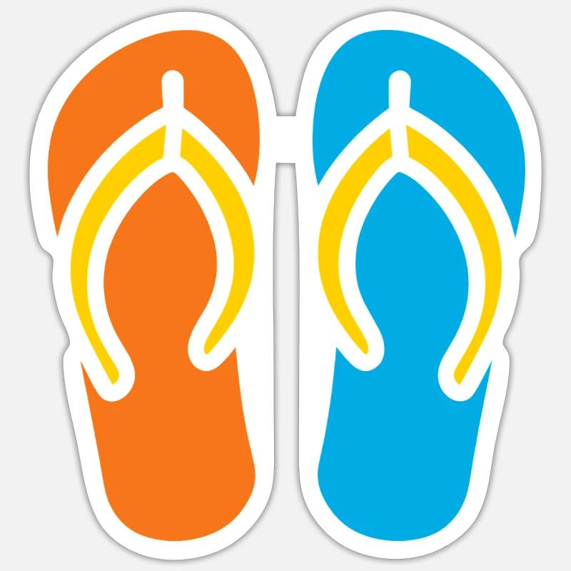 Flip flops - Sticker size S (10 x 10 cm) - white matte