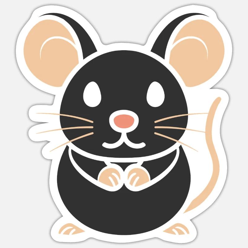 Rat - Sticker taille S (10 x 10 cm) - blanc mat