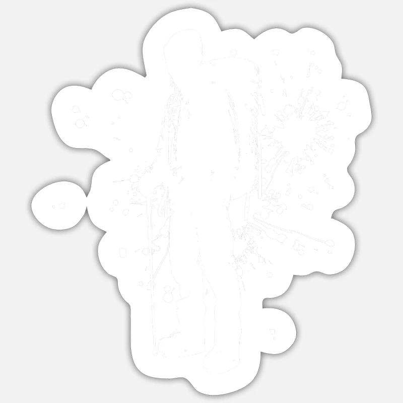 Climbing Boulder Klettern Kletterer Bouldering - Sticker Größe S (10 x 10 cm) - Mattweiß