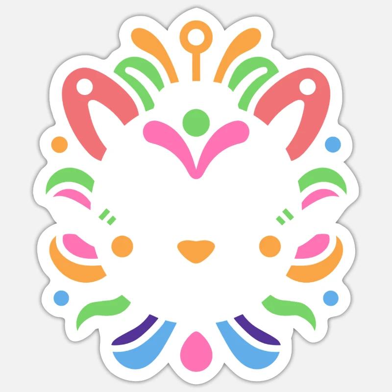 masque carnaval - Sticker taille S (10 x 10 cm) - blanc mat