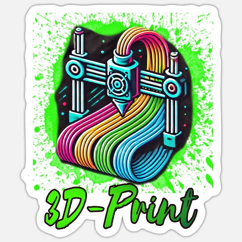 3d print - Sticker Größe S (10 x 10 cm) - Mattweiß
