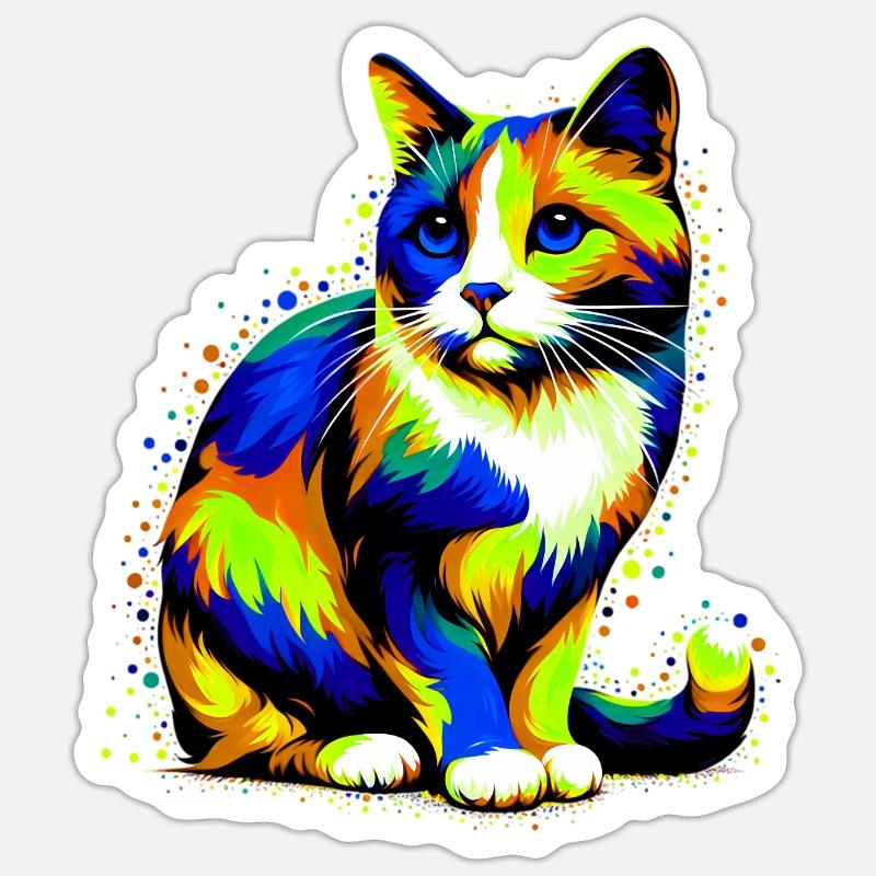 Cat - Sticker size S (10 x 10 cm) - white matte
